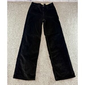 Universal Threads Black Corduroy Pants  Women's Size 00/24R Relaxed Wide Leg NWT